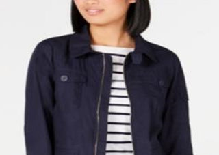 Tommy Hilfiger Women's Midnight Utility Jacket Blue Size Small