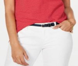 Tommy Hilfiger Women's Polka Dot Polo Top Red Size X-Small