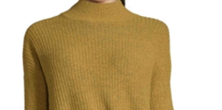 John Paul Richard Women's Side Tie Mock Neck Sweater Yellow Size Petite M