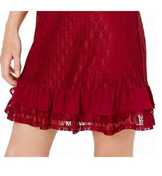 City Studios Juniors Lace Flounce Dress Wine Sie 3