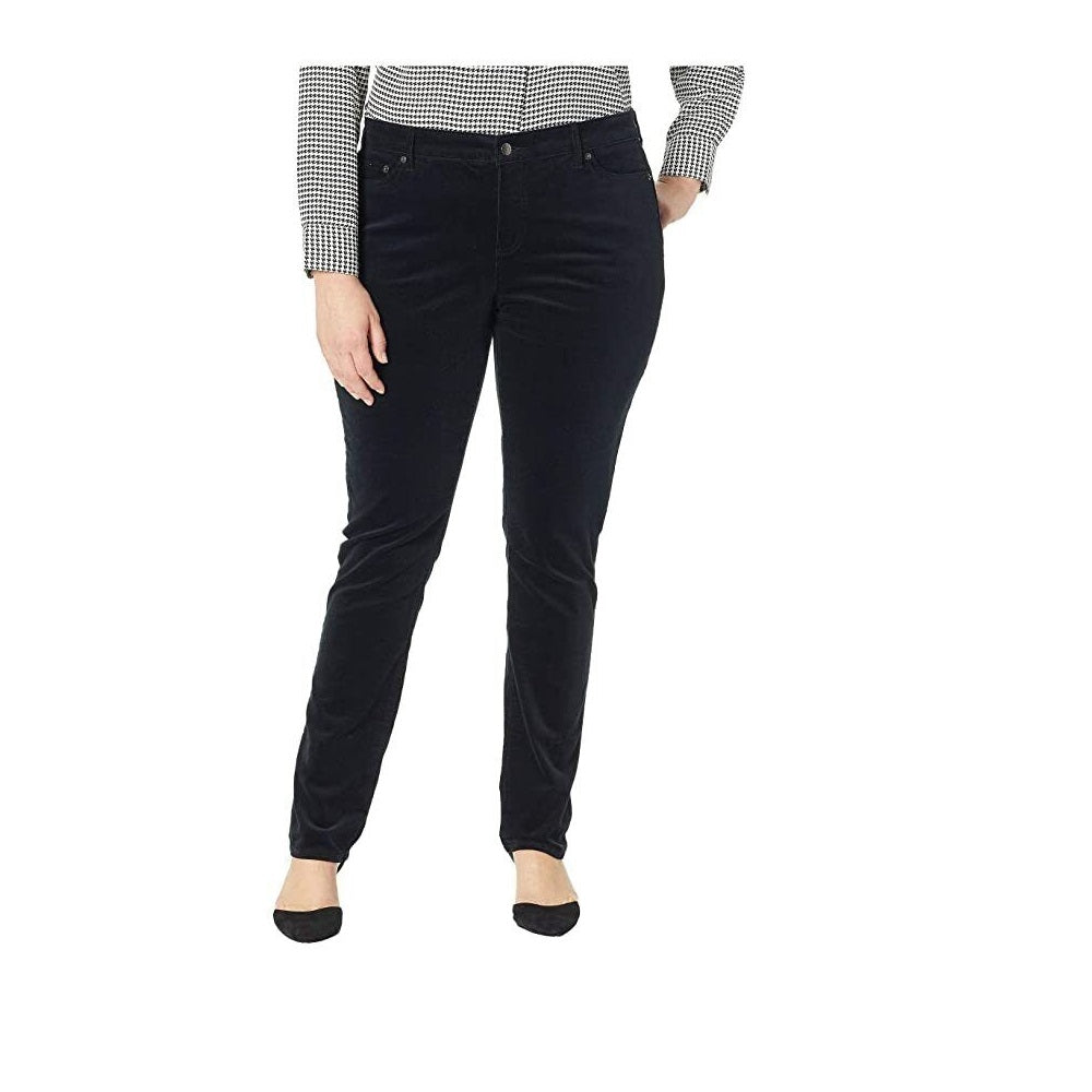 Lauren Ralph Lauren Women's Plus Size Stretch Leg Courdoroy Pants Polo  Black Size 20W