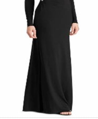 Ralph Lauren Women's Rowenah Surplice Pintuck Formal Dress Black Size 4