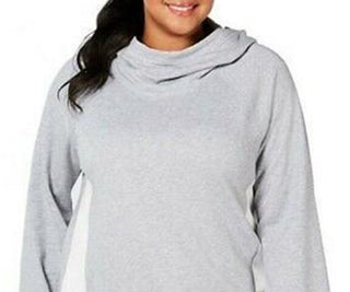 Calvin Klein Women's Long Sleeve Cowl Neck Hoodie Top Gray Size Small