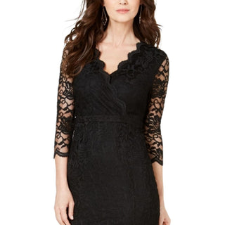 Thalia Sodi Women's Lace Sheath Dress Black Size Medium