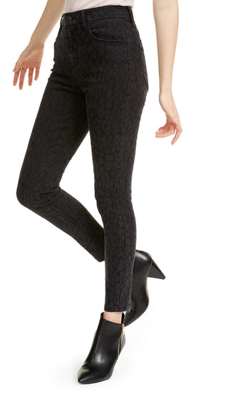STS Blue Women's Ashley Leopard High Waist Skinny Jeans Black Size 26