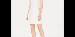 19 Cooper Women's Lace Trim Open Back A Line Dress White Size Large