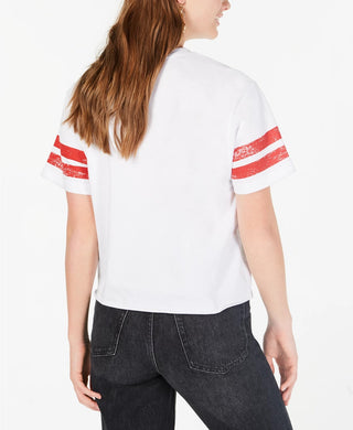 Rebellious One Juniors' Kinda Care T-Shirt White Size X-Small