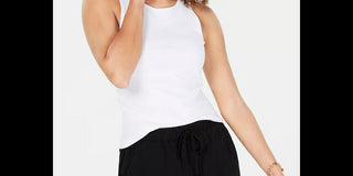 Ultra Flirt Junior's Rib Knit Tank Top White Size Medium