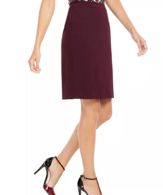 Calvin Klein Women' Soft Crepe Pencil Skirt Purple Size 8