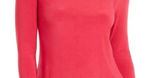 Thalia Sodi Women's Cold-Shoulder Mock-Neck Top  Pink Size X-Large