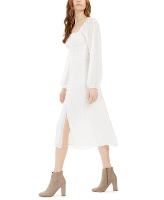 Leyden Women's Smocked Midi Dress White Size Medium