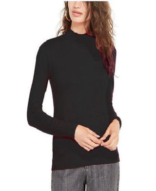 Planet Gold Juniors' Long-Sleeve Mock-Neck Top Black Size Extra Large