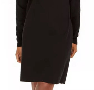 Tommy Hilfiger Women's Chevron Sweater Dress Black Size Small