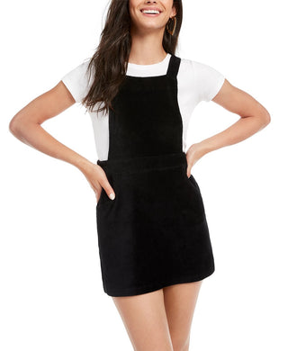 Rewash Junior's Knit Corduroy Skirtall Dress Black Size Small