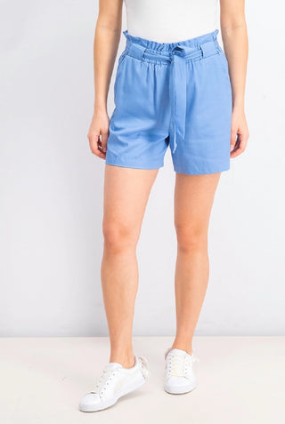 Maison Jules Women's Paper Bag Waist Shorts Blue Size Large