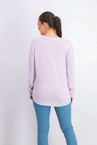 Hippie Rose Juniors' Cozy Tie-Front Shirt Purple Size X-Small