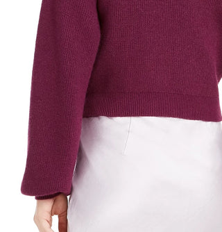 Lucy Paris Women's Cropped Mock Neck Sweater Purple Size X-Large